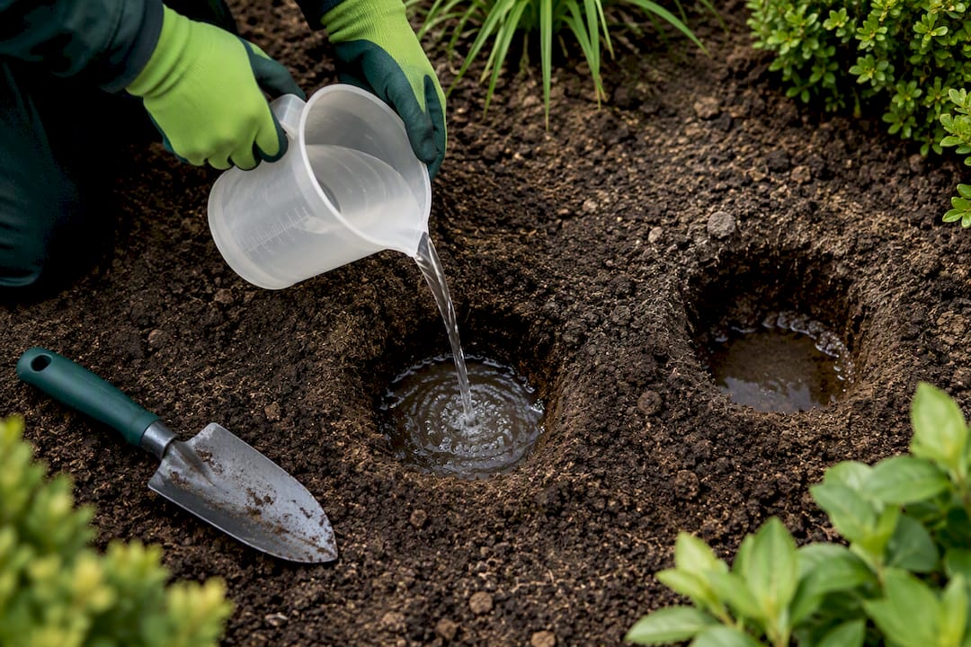 Homeowner testing infiltration in soil