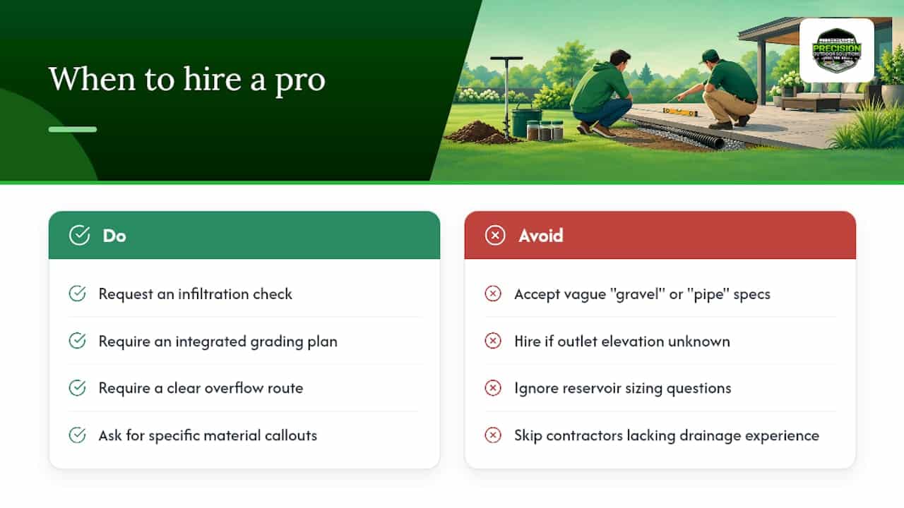 When a drainage problem calls for a professional design — overview diagram