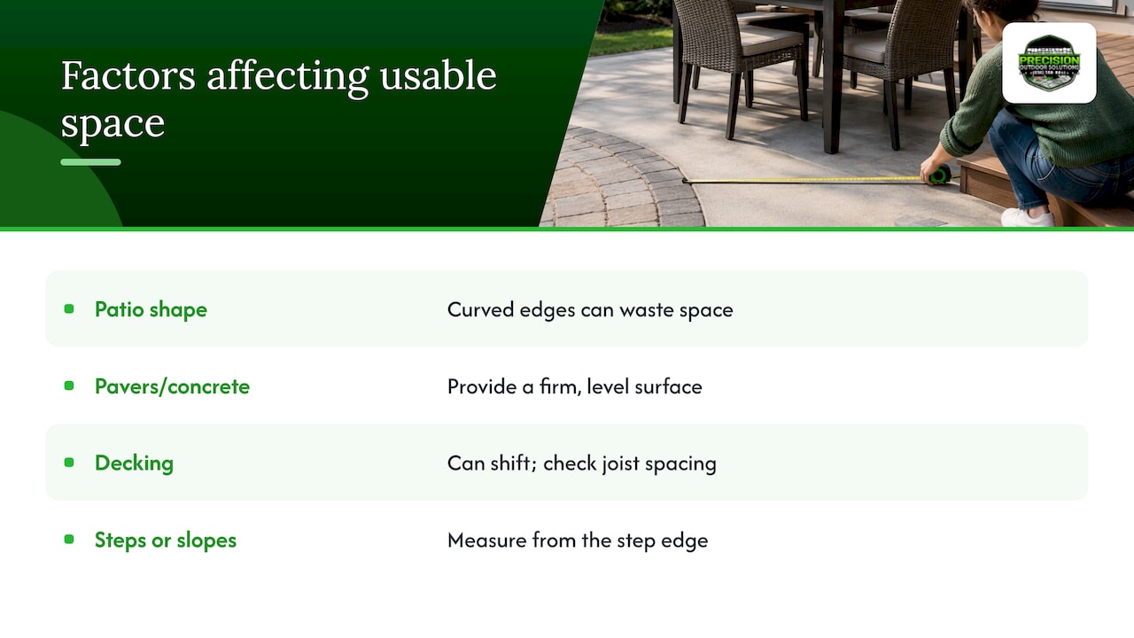 Shape and Material Choices That Affect Usable Space — overview diagram