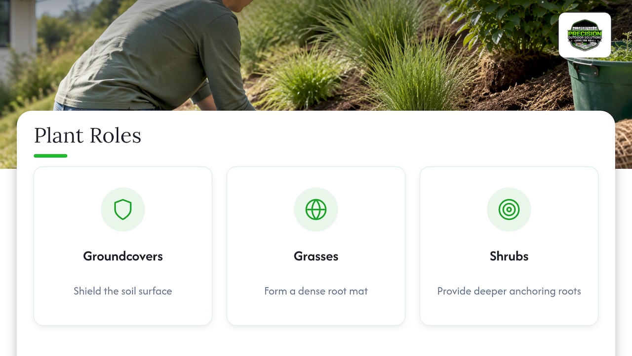 Three plant types and their slope-stabilizing roles